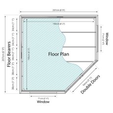 Mercia 7 x 7 (2.1m x 2.1m) Mercia Premier Corner Summerhouse