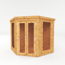 7x7 Mercia Premier Corner Summerhouse - isolated angle view