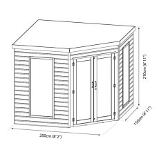 Mercia 8 x 8 (2.45m x 2.45m) Mercia Premier Corner Summerhouse