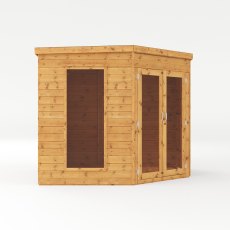 8x8 Mercia Premier Corner Summerhouse - isolated side view