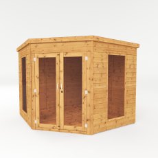 8x8 Mercia Premier Corner Summerhouse - isolated angle view