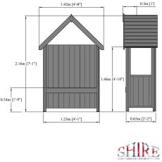 Shire Hebe Arbour - dimensions