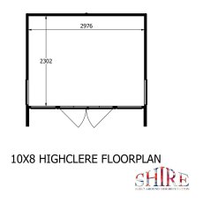 10x8 Shire Highclere Summerhouse - Floorplan