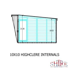 10 x 10 Shire Highclere Summerhouse - Internal dimensions