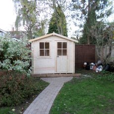 7 x 7 Shire Avesbury Log Cabin - Garden setting