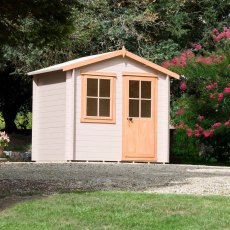 7 x 7 Shire Avesbury Log Cabin - In situ