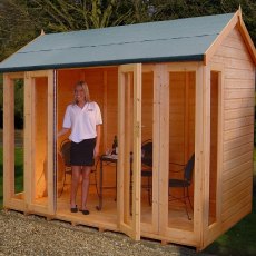 Shire Gold Blenheim Summerhouse - bi-fold doors open