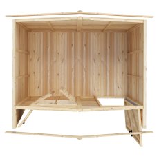 9x6 Shire Gold Security Cabin Summerhouse - in situ, top view