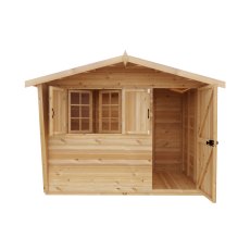 9x6 Shire Gold Security Cabin Summerhouse - isolated front view, doors open