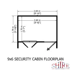 9x6 Shire Gold Security Cabin Summerhouse - footprint