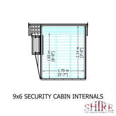 9x6 Shire Gold Security Cabin Summerhouse - internal view