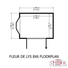 Shire 8 x 6 (2.39m x 1.79m) Shire Gold Fleur De Lys Summerhouse