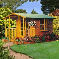 8 x 7 Shire Gold Fleur De Leys Summerhouse - with optional verandah