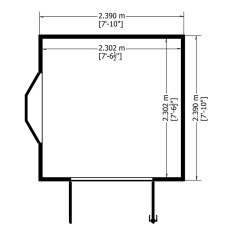 8x8 Shire Gold Fleur De Lys Summerhouse - floor plan