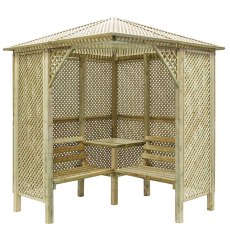 Shire 2m x 2m Grange Valencia Corner Garden Arbour with Table