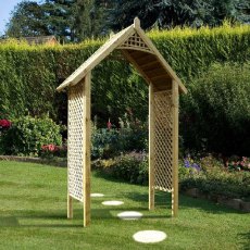 Grange Valencia Garden Arch - displayed on grass