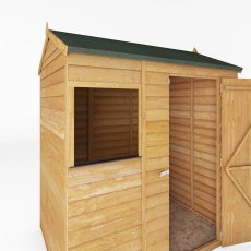 6 x 4 Mercia Overlap Reverse Shed - white background - angle view