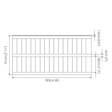 3ft High Mercia Vertical Feather 3ft High Mercia Vertical Feather Edge Flat Top Fence Panel - Pressu