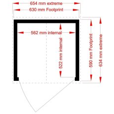 2 x 2 Shire Garden Store - internal dimensions