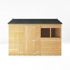 10 x 6 Mercia Overlap Reverse Shed - white background - front view