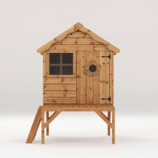 5x6 Mercia Snug Tower Playhouse - isolated front view door closed