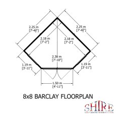 8 x 8 Shire Barclay Corner Summerhouse