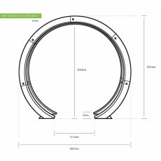 Grange Free Standing Flower Circle Wooden Garden Arch - dimensions