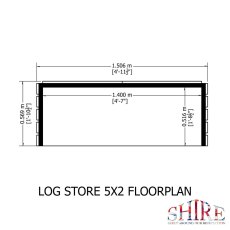 5 x 2 (1.51m X 0.57m) Shire Log Store - footprint