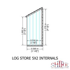 5 x 2 (1.51m X 0.57m) Shire Log Store - internal dimensions