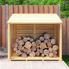 5 x 2 (1.51m X 0.57m) Shire Log Store - in situ, front view