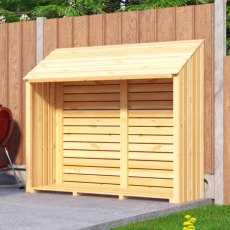 5 x 2 (1.51m X 0.57m) Shire Log Store - in situ, angle view, no logs