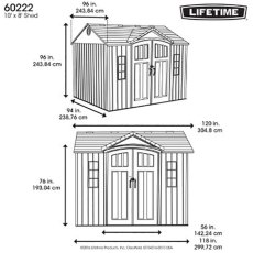 Lifetime 10 x 8 (2.95m x 2.34m) Lifetime Plastic Shed (with Single Entry)