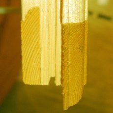 Detail of tongue and groove timber boards used in Shire shiplap pent shed construction