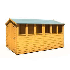 Shire 12 x 8 (3.59m x 2.39m) Shire Overlap Apex Garden Shed with Double Doors