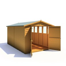 Shire 12 x 8 (3.59m x 2.39m) Shire Overlap Apex Garden Shed with Double Doors