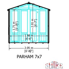 Shire Parham Summerhouse - Internal dimensions