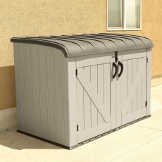 side view of the 6x3.5 Lifetime Heavy Duty Plastic Storage Unit