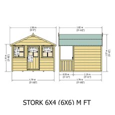 6x4 Shire Stork Playhouse - dimensions