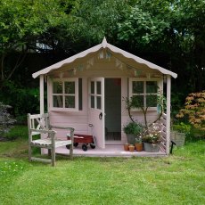 6x4 Shire Stork Playhouse - customer image painted and with door open