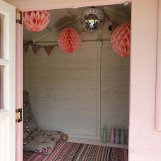 6x4 Shire Stork Playhouse - customer image showing how the inside can be decorated