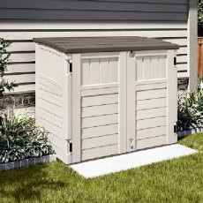 insitu the 5x3 Suncast Kensington 6 Plastic Garden Storage in Vanilla