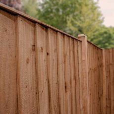 6ft High Mercia Vertical Feather Edge Flat Top Fencing Pack Pressure Treated - close up of top of pa