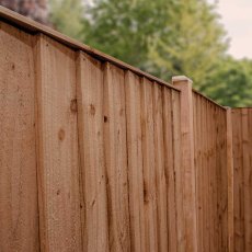 6ft High Mercia Vertical Feather Edge Flat Top Fencing Pack Pressure Treated - close up of top of pa