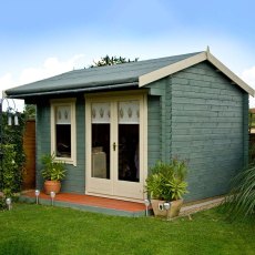 10 x 12 Shire Marlborough Log Cabin - Painted by customer