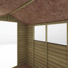 Roof interior and window detail of Mercia 7x5 overlap wooden shed