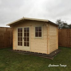 Shire 12G x 8 (3.59m x 2.39m) Shire Tunstall Log Cabin (28mm to 70mm Logs)