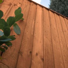 4ft High Vertical Feather Edge Flat Top Fencing - Pressure Treated - view from bottom of panel