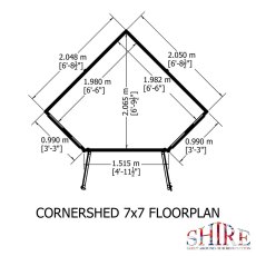 Shire 7 x 7 (2.05m x 2.05m) Shire Corner Shed