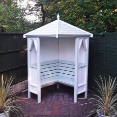 Shire Honeysuckle Corner Arbour - painted in white