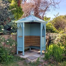 Shire Honeysuckle Corner Arbour - painted in blue